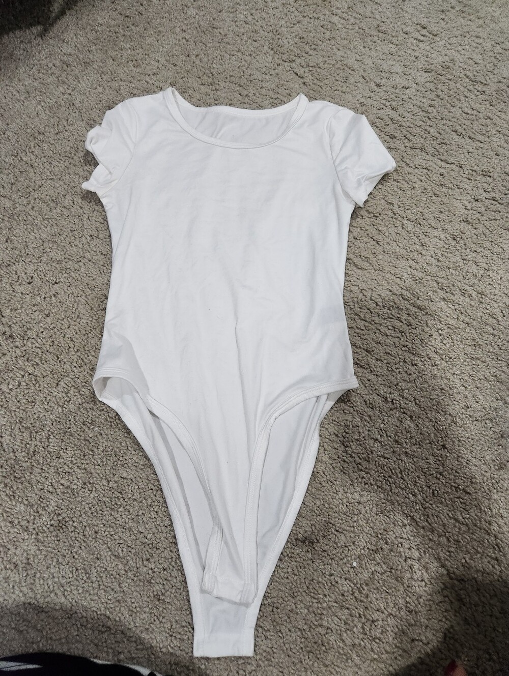 SHEIN White Short Sleeve One-Piece Bodysuit for Juniors